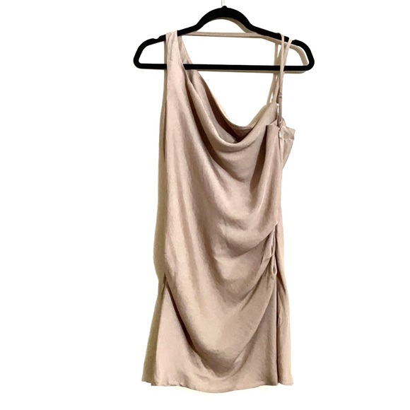 NASTY GAL Asymmetric Satin Cowl Neck Mini Dress - Picture 6 of 7